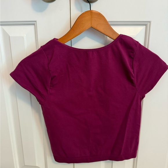 Intimately by Free People Plum Short Sleeve Crop Top size M/L - Picture 5 of 6